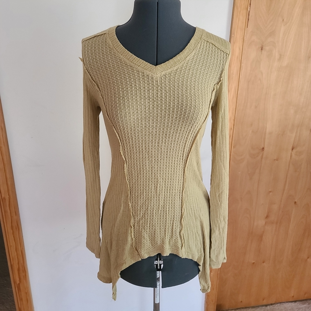 Long Sleeve High-Low Hem Long Sleeve Shirt Top